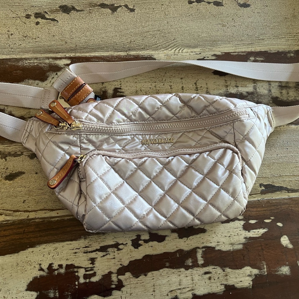MZ Wallace Quilted Pale Rose Gold Metro Crossbody Belt Bag